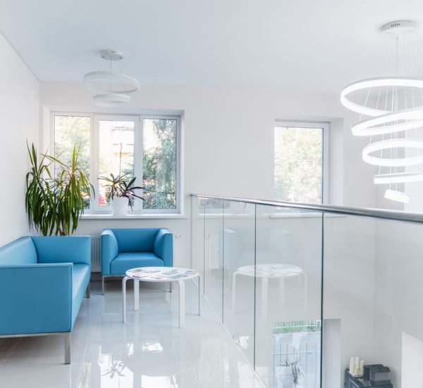 Lobby in modern medical clinic