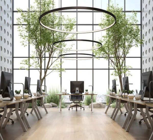 Modern style conceptual office interior room 3 d illustration